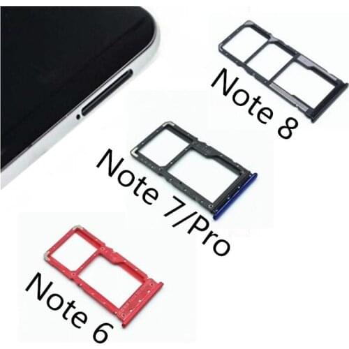 SIM Card Slot Holder For Xiaomi Redmi NOTE 6 NOTE7 PRO NOTE 8 Micro SD Card Slot Tray Socket Adapter Replacement Repair