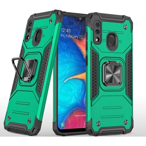 For Samsung Galaxy A30 Armor Rugged Shockproof Bumper Defender Magnetic Metal Finger Ring Holder Case Cover Samsung A30 A 30