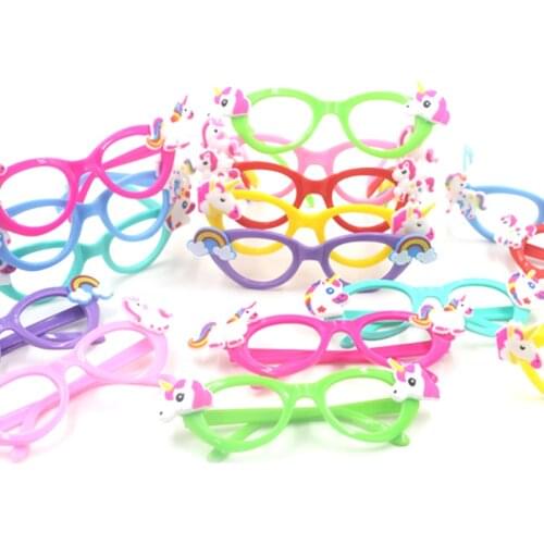 Unicorn Party Supplies Cute Unicornio Plastic Glasses Frame Baby Shower Decor Boy Girls Birthday Party Decorations Kids Gifts