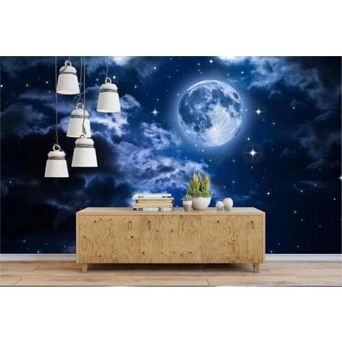 Custom photo wallpaper 3d mural wallpaper for walls 3 d Hd space sky stars moon living room TV background wall paper home decor