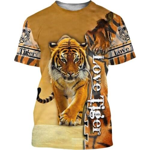 Men Casual Animal 3D Print t-shirts Tiger Tattoo Art Hip-Hop tshirts Summer Tees Harajuku Punk Wome Unisex Short Sleeve Tops 001
