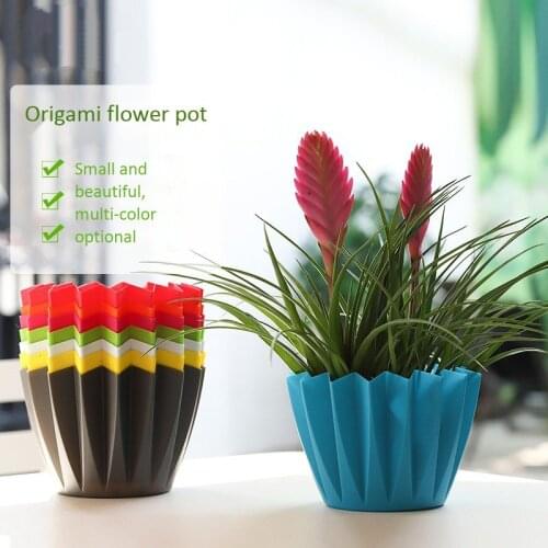 Origami Flower Pot Gardening Decoration Creative Plant Pot Pots Flower Pots Cachepot for Flowers Plastic Resin Vases