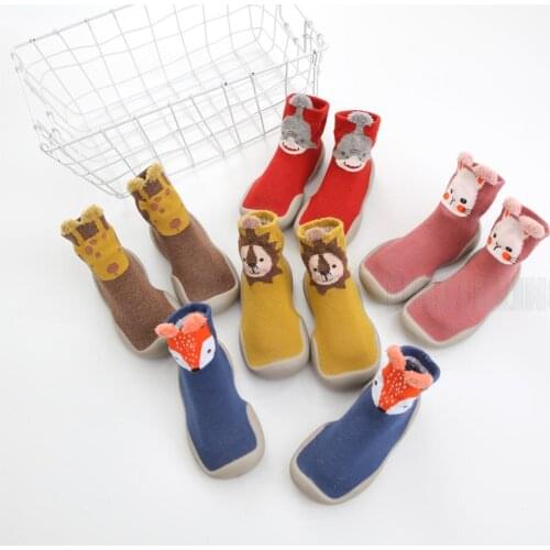 New Boys Girls Cotton Soft Rubber Floor Socks Shoes Baby Shoe Knit Booties Anti-slip Rubber Sole First Walker Unisex Baby Shoes