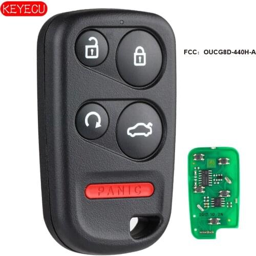 KEYECU Remote Key Fob 5 Button 307MHz for Honda Odyssey 2001-2004 FCC ID: OUCG8D-440H-A