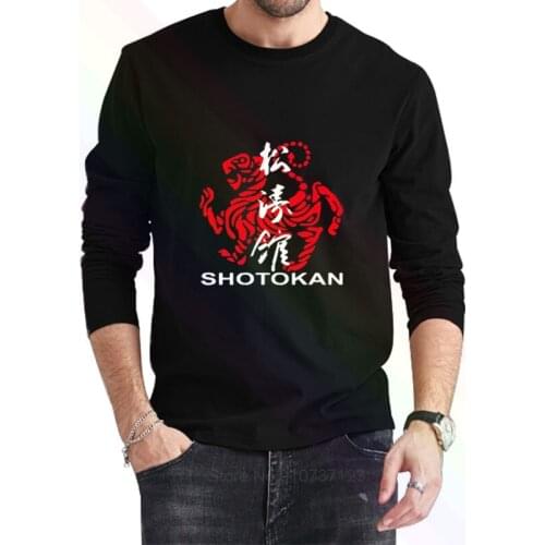 LEQEMAO New SHOTOKAN KARATE Martiaerl Artser Logo Classic Black T-Shirt 2021 Newest Summer Men Long Sleeve Popular T Shirt Tops