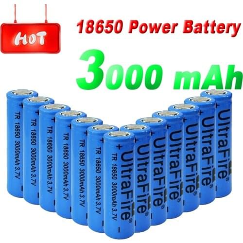 3000mah 3.7V 18650 Rechargeable Power Battery Lithium Ion Flashlight Night Light Small Electronic Tool Toy Rechargeable Battery