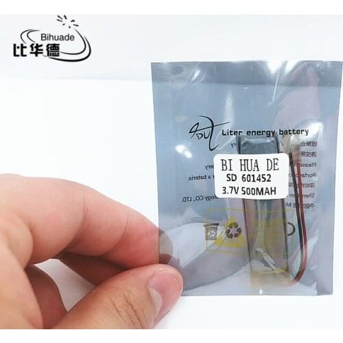 Li-po 3.7V,500mAH,601452 Polymer lithium ion / Li-ion battery for MP3,MP4;cell phone,speaker;power bank,DVD,GPS,VR,DVR