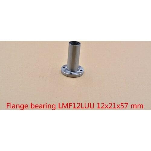 LMF12LUU 12mmx21mmx57mm round flange long linear ball bearing for 12mm rod shaft cnc 1pcs