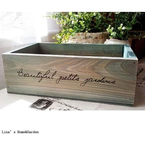 Mini distressed blue handmade solid fir wooden crate box
