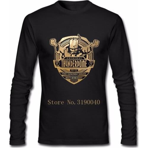 Thunderdome ID &T Hardcore Techno and Gabber T Shirt Mens Cool Long Sleeve T-shirt Men Clothes Tops Printed Shirt For Male