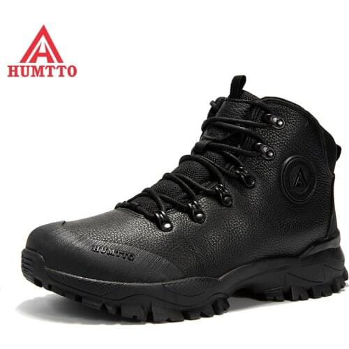 HUMTTO Brand Breathable Hiking Shoes for Men Winter Waterproof Outdoor Climbing Trekking Shoes Mens Leather Male Tactical Boots