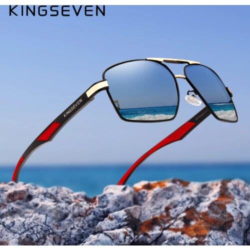 KINGSEVEN Brand 2020 New Polarized Men Sunglasses Square Aluminum Frame Male Sun Glasses Driving Fishing Eyewear Zonnebril N7719