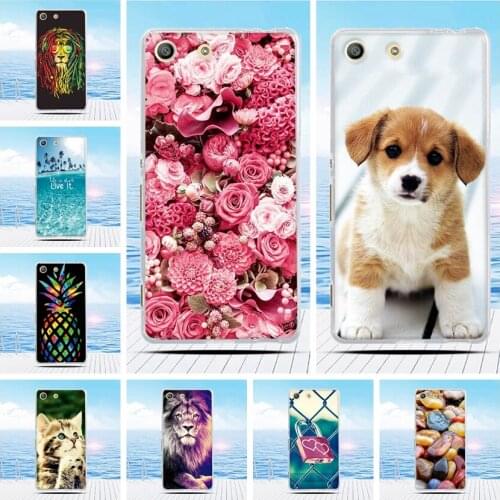 For Sony Xperia M5 E5603 E5606 Case Cartoon 3D Relief Printing Pattern Back Cover TPU Soft Silicone Case