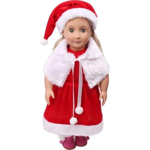 Doll clothes Christmas dress toy accessories 18 inch Girl doll and 43 cm baby dolls gift for a child c646