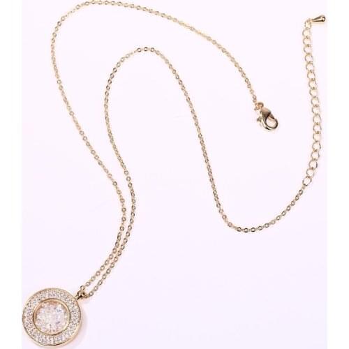 Original Design Special Womens Fashion Round Pendant Necklace Ladylike Zircon Sweet Necklace Jewelry Accessory Blingling Gift