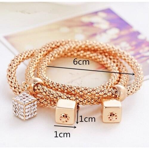 Fashion square charm geometric bangles set for women fj152