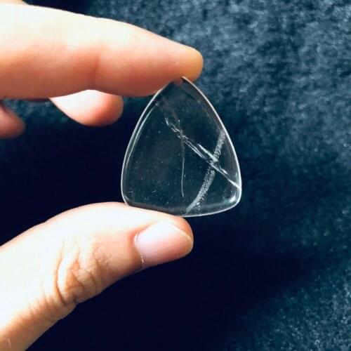 Genuine Natural Clear Quartz Guitar Pick Rock Crystal Stone Guitar Pick,"Round Tip" Quality Stone Bead Pendant Guitar Pick 1pcs