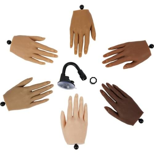 Practice Hand for Acrylic Nails with Tips Adult Mannequin With Flexible Finger Adjustment Display Model Moveable Nails