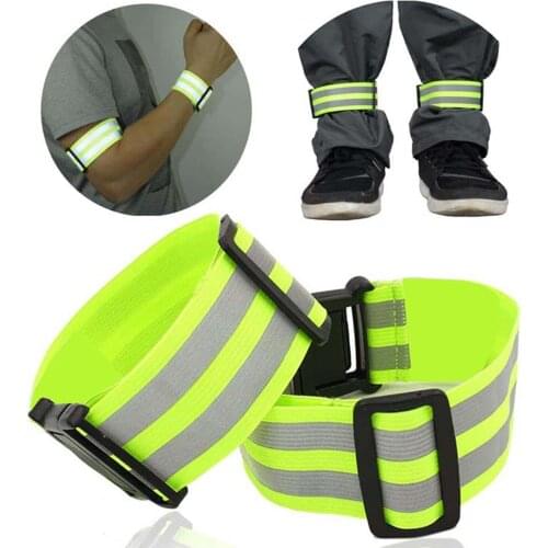 Adjustable Reflective Band High Visible Night Safety Band For Arm Wrist Waist Ankle Elastic Sport Running Safety Reflective Belt