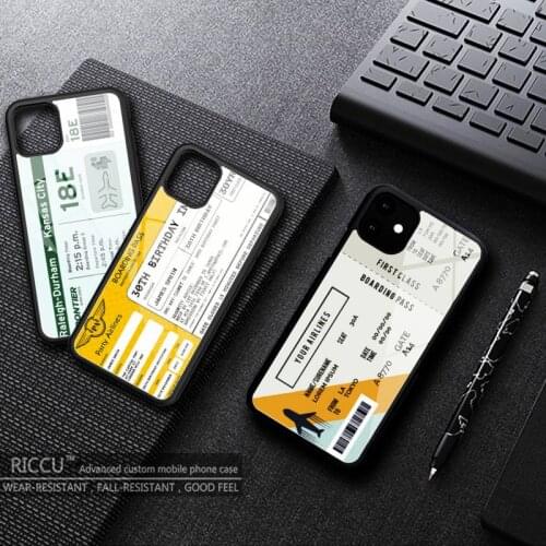 Air First ticket Registration card Phone Case Rubber for iphone 11 12 max 12 iPhone Pro Mini XS 8 7 6S Plus X SE 2020 XR Covers