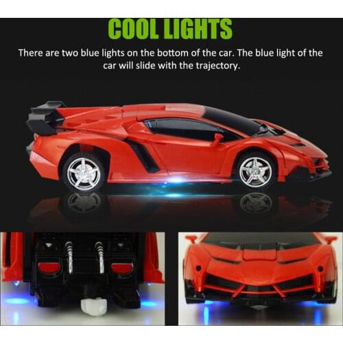 Car Transformation Robots Sports Vehicle Model Robots Toys Wireless Charging Cool Deformation Car With Battery RC Model Toy