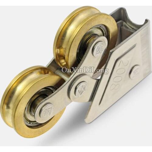 HOT 4PCS/lot 2008 Type Aluminum Alloy Sliding Door and Window Rollers Pulley Bearing Brass Wheel Sliding Door and Window Wheels