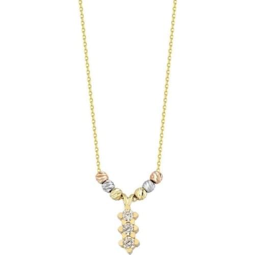 Symbol Gold Tria Gold Necklace Dorican Pendant Luxury Best Quality Lady Trendy Party Fashion Accessory Elegant Bright Colorful