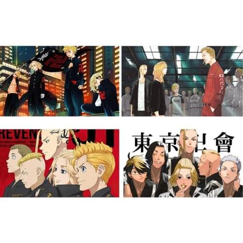 29*42CM Japanese Anime Tokyo Revengers Fabric Poster Manjiro Sano Takemichi Draken Figure Posters Home Wall Door Decoration