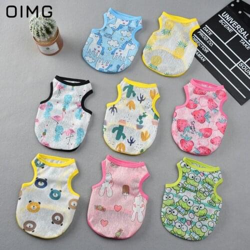 OIMG Thin Breathable Dog Clothes Summer Sun Protection Dog Shirts Puppy Sleeveless T-shirts For Small Dogs Cat Clothing