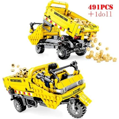 Tricycle Dump Truck Vehicle Building Blocks Technic Engineering City Construction Bricks Educational Toys For Children Gifts