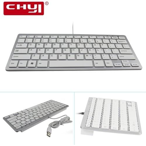 CHYI Ultra Slim 78 Keys Scissor USB2.0 Wired Keyboard 78-Key Ultra-Thin Keypad USB Cable Mini Silent Keyboard For Laptop Desktop