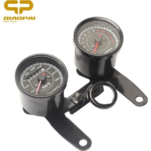 Universal Motorcycle Odometer Mechanical Electron Dual Instrument LCD Backlight Retro Speedmeter for Honda Cg125 GN125 Motorbike