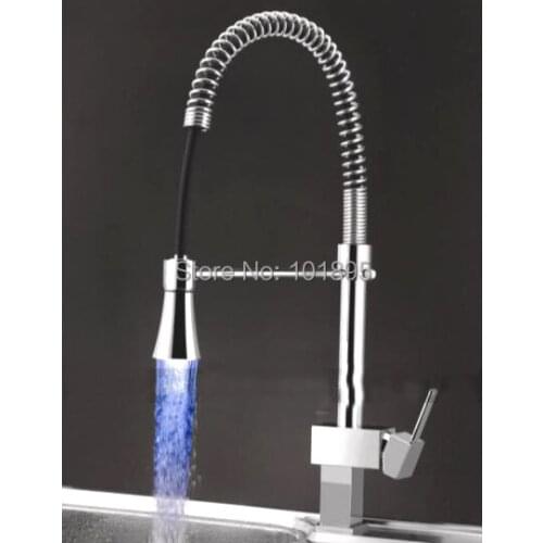 X8381K2 - Luxury Deck Mounted Chrome Finish Brass Material of Kitchen Led Mixer