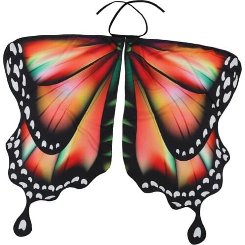 1Pc Girls Butterflies Wings Shawl Lovely Halloween Cape Festival Party Costume
