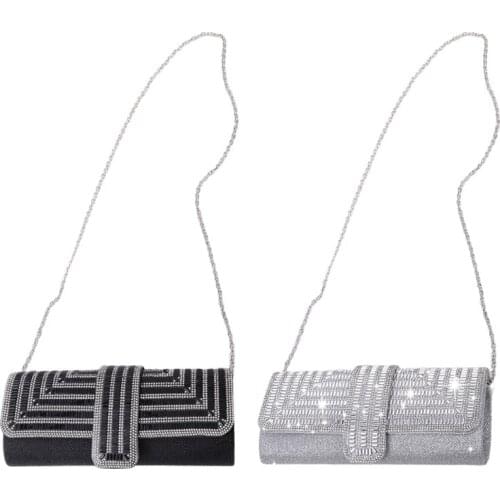 Womens Evening Bag Retro Clutch Bags Crystal Rhinestone Handbag Sparkly Crossbody Bag Wedding Party Banquet Purse