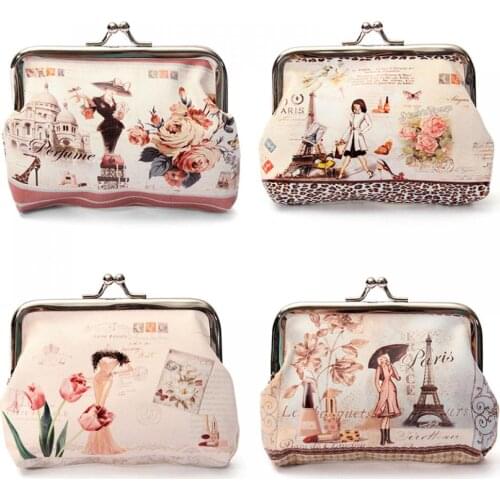 Hot New Sale Women Cute Coin Purse Top Leather Character Small Wallet Girls Change Pocket Pouch Hasp Keys Bag Metal Bar Opening