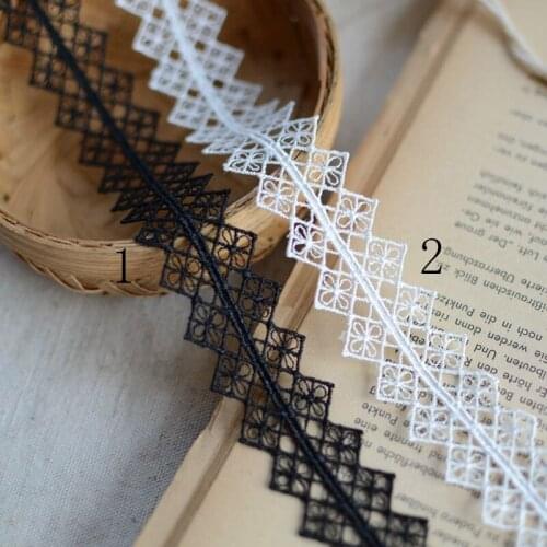 10Yards Vintage Black And White Lace Edge Trim Wedding Ribbon Applique Sewing Craft For Necklace DIY Craft Supplies