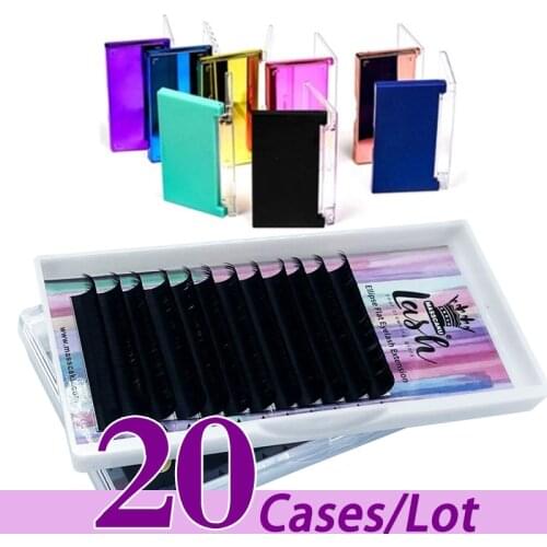 20case/lot MASSCAKU premium 8-18mm cashmere volume eyelashes extension c d curl flat lash private label beauty salon flat lashes