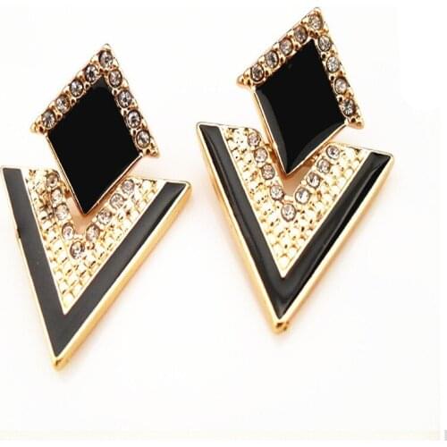 2016 Fashion Accessories Jewelry Vintage Brand Crystal Chromophous Sparkling Multicolor Stud Earrings 6 colors freeshipping