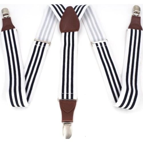 2019 Mens Suspenders Retro Braces 3clips Leather Suspenders AdjustableBelt Strap Suspensorio Tirantes High Quality