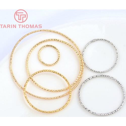 10PCS 18MM 24K Gold Color Plated Brass Round Circle Jump Rings Closed Rings High Quality Diy Jewelry Accessories