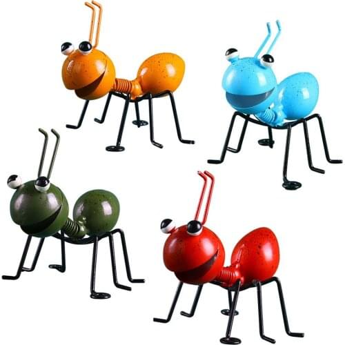 4PCS Metal Ant Wall Decor Colorful Indoor Bathroom Kids Room Outdoor Garden Fence Yard Art Wall Sculptures