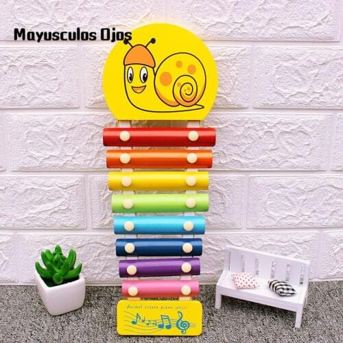 Eight-tone Piano 0-3 Years Old Infant Child Hand Knock Piano Baby Wooden Educational Toys 8 Sound Instrument