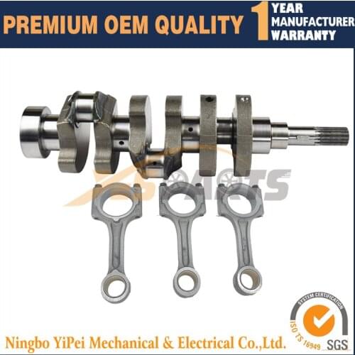 1G962-23012 D902 Crankshaft +3pcs Connecting Rod for Kubota D902 Tractor RTV-900 Excavator
