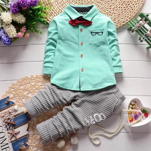IENENS 2PC Kids Baby Boys Clothes Clothing Sets Infant Boy Coat + Pants Outfits Suits Child Formal Wedding Bow Tie Tracksuits