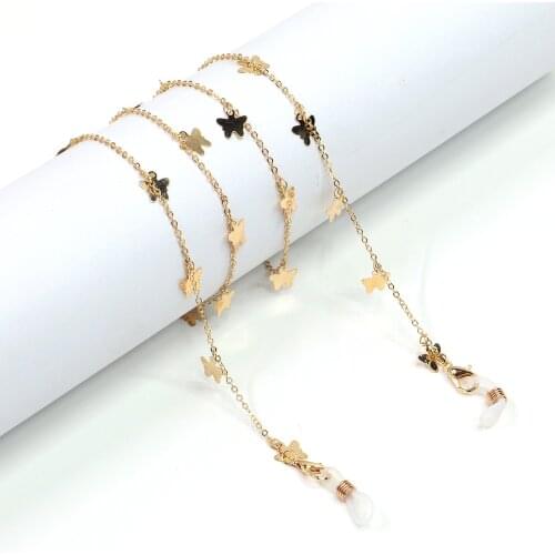 Fashion Butterfly Reading Glasses Chain Elegant Women Girl Retro Eyeglass Sunglasses Cord with Neck Strap String Chain lanyard