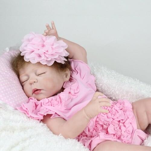 Bebe infant silicone 55cm Dolls vinyl collectible toddlers lifelike alive sleeping night playmate Kids birthday Gift Can Bathe