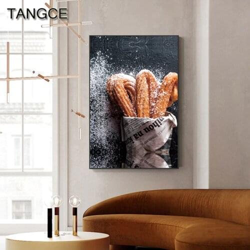Nordic Tasty Food Canvas Poster Cake Bread Painting Modern Poster Print Wall Art Pictrue for Kitchen Cafe Restaurant Decoration