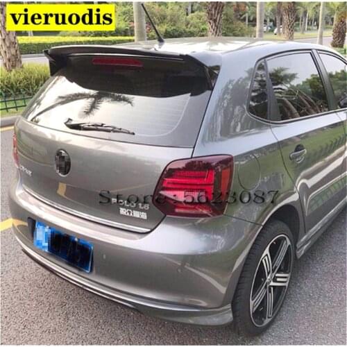 For VW Polo Spoiler ABS Material Car Rear Wing Primer Color VW polo Rear Spoiler For Volkswagen new Polo Spoiler 2011-2018