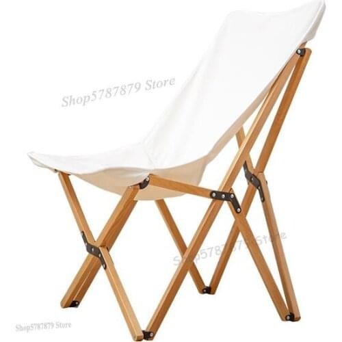 Solid wood folding chair portable self-driving picnic lounge chair balcony deck chair lazy camping beach chair light chair
